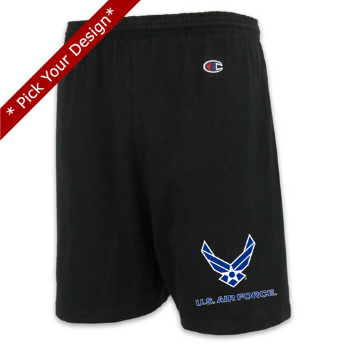 Pick Your Design Air Force Cotton Shorts (Black)