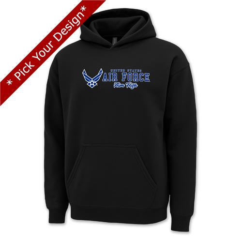 Pick Your Design Air Force Hooded Sweatshirt (Black)