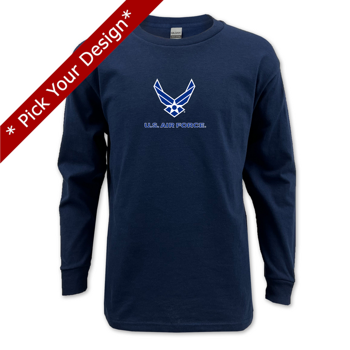 Pick Your Design Air Force Youth Long Sleeve T-Shirt