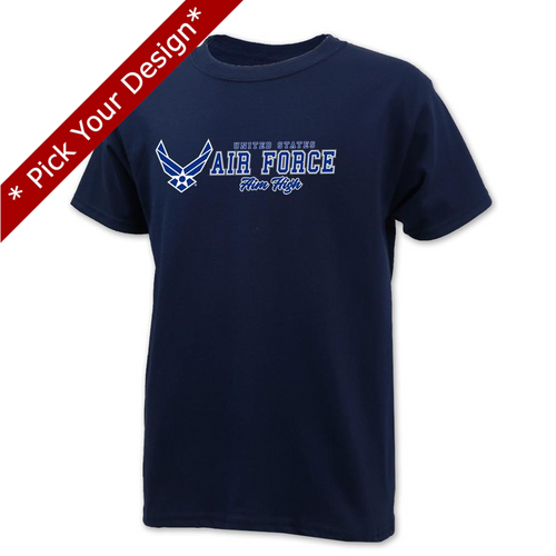 Pick Your Design Air Force Youth T-Shirt (Navy)