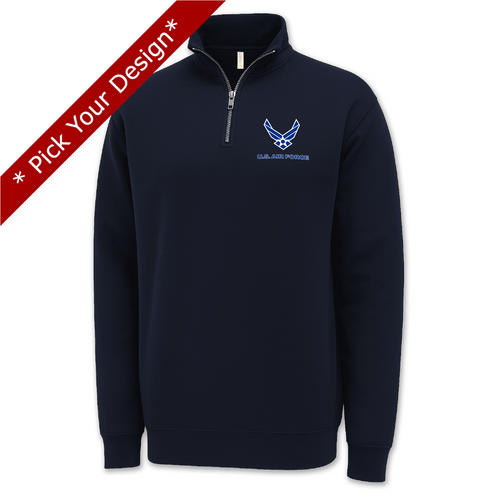 Pick Your Design Air Force 1/4 Zip Sweatshirt (Navy)