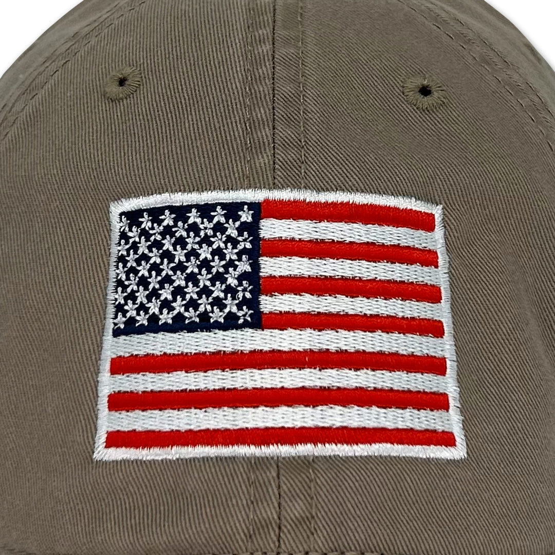American Flag Relaxed Fit Hat (Khaki)