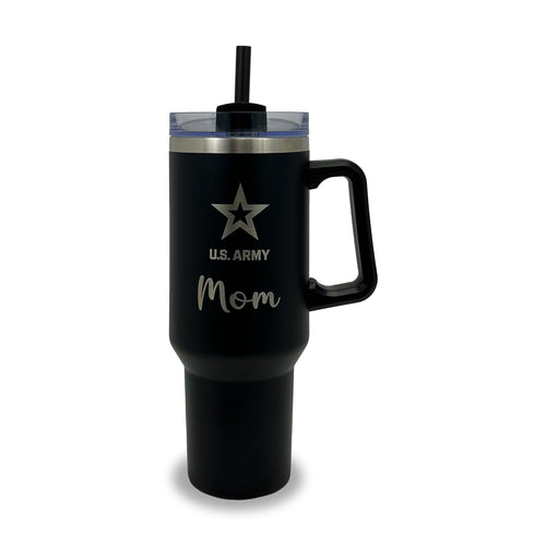Army Mom 40oz Stainless Steel Travel Mug (Black)