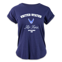 Load image into Gallery viewer, Air Force Ladies Sweet Tee (Navy)