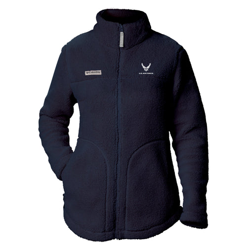 Air Force Wings Columbia Women's West Bend Full Zip Fleece Jacket (Navy)*