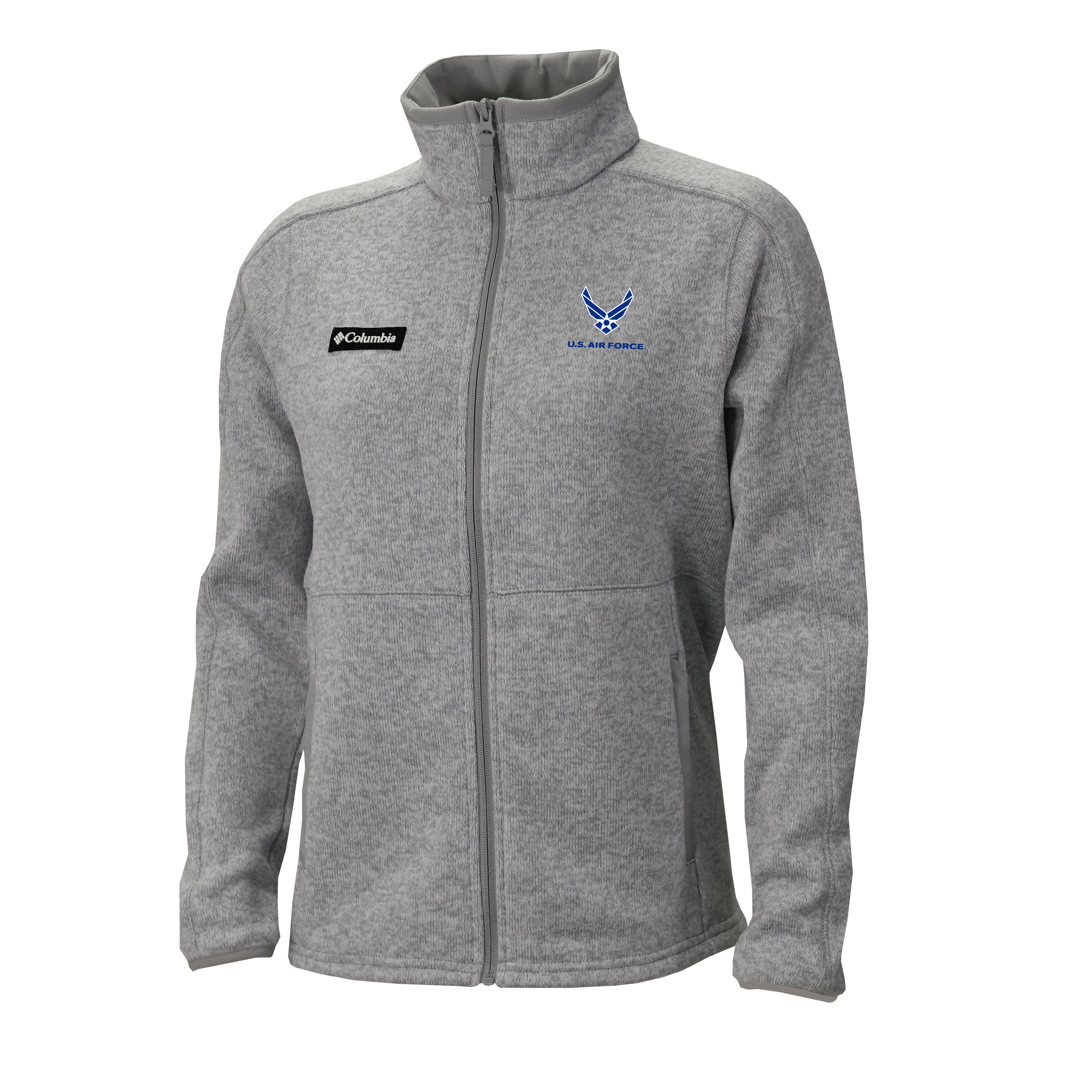 Air Force Wings Columbia Women's Sweater Weather Fleece Full Zip Jacket (Grey)*