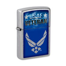 Load image into Gallery viewer, USAF Veteran Street Chrome Zippo