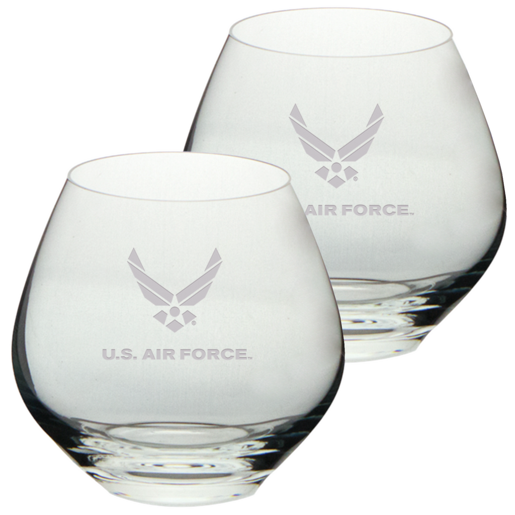 Air Force Wings Set of Two 15oz British Gin Glasses (Clear)