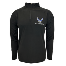 Load image into Gallery viewer, Air Force Wings Logo Perf 1/4 Zip (Black)