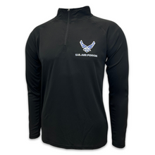 Load image into Gallery viewer, Air Force Wings Logo Perf 1/4 Zip (Black)