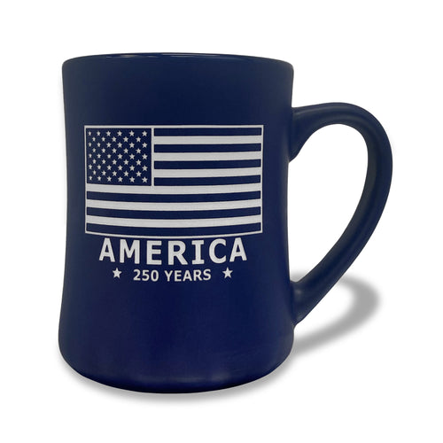 America 250 Years Etched Matte Diner Mug (Blue)