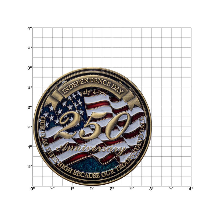 Exclusive Limited Edition 3”x3” America 250 Challenge Coin