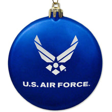 Load image into Gallery viewer, Air Force 2025 Wings 3&quot; Satin Finish Flat Shatterproof Ornament (Blue)