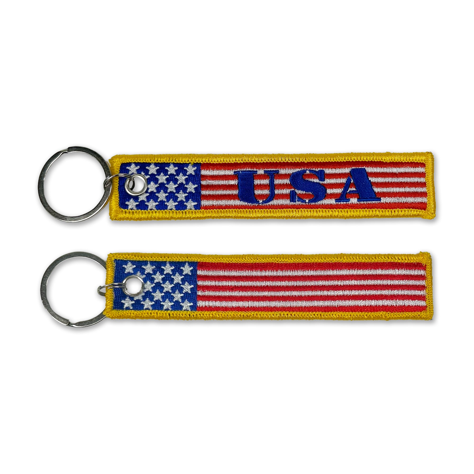 USA Double Sided Embroidered Key Chain