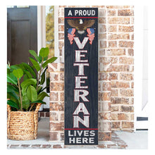 Load image into Gallery viewer, Veterans Leaning Sign Welcome (11x46)