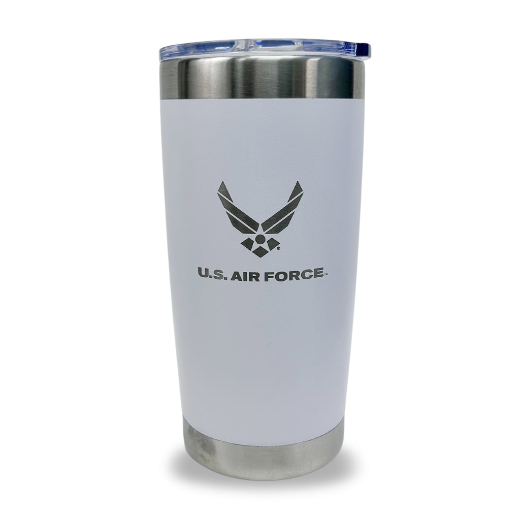 Air Force Wings Stainless Steel Laser Etched 20oz Tumbler (White)