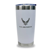 Load image into Gallery viewer, Air Force Wings Stainless Steel Laser Etched 20oz Tumbler (White)