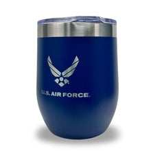 Load image into Gallery viewer, Air Force Wings Stainless Steel Laser Etched 16oz Cooler (Navy)
