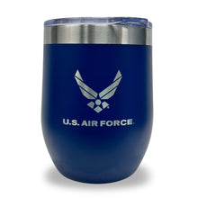 Load image into Gallery viewer, Air Force Wings Stainless Steel Laser Etched 16oz Cooler (Navy)