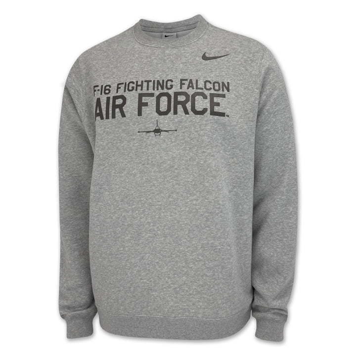 Air Force Nike Rivalry F-16 Fighting Falcon Club Fleece Crewneck (Dark Heather)