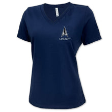 Load image into Gallery viewer, Space Force Ladies Left Chest V-Neck T-Shirt