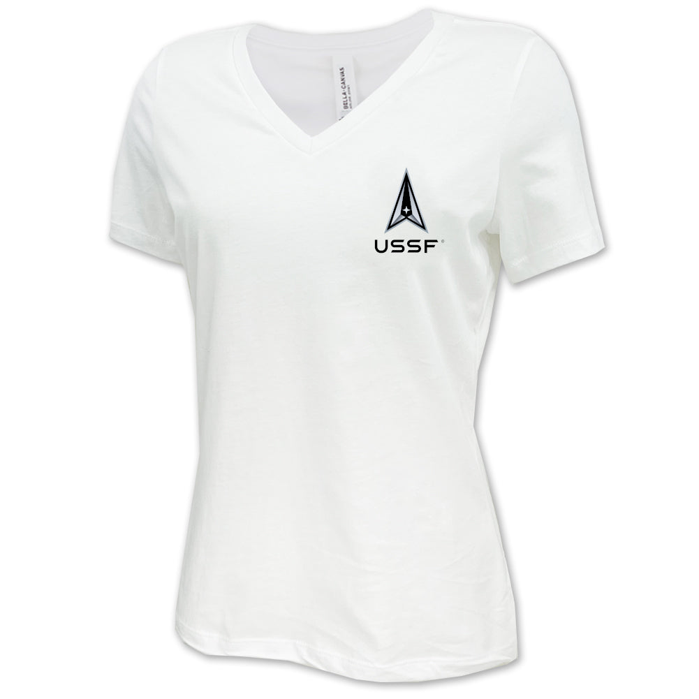 Space Force Ladies Left Chest V-Neck T-Shirt