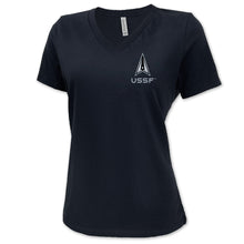 Load image into Gallery viewer, Space Force Ladies Left Chest V-Neck T-Shirt