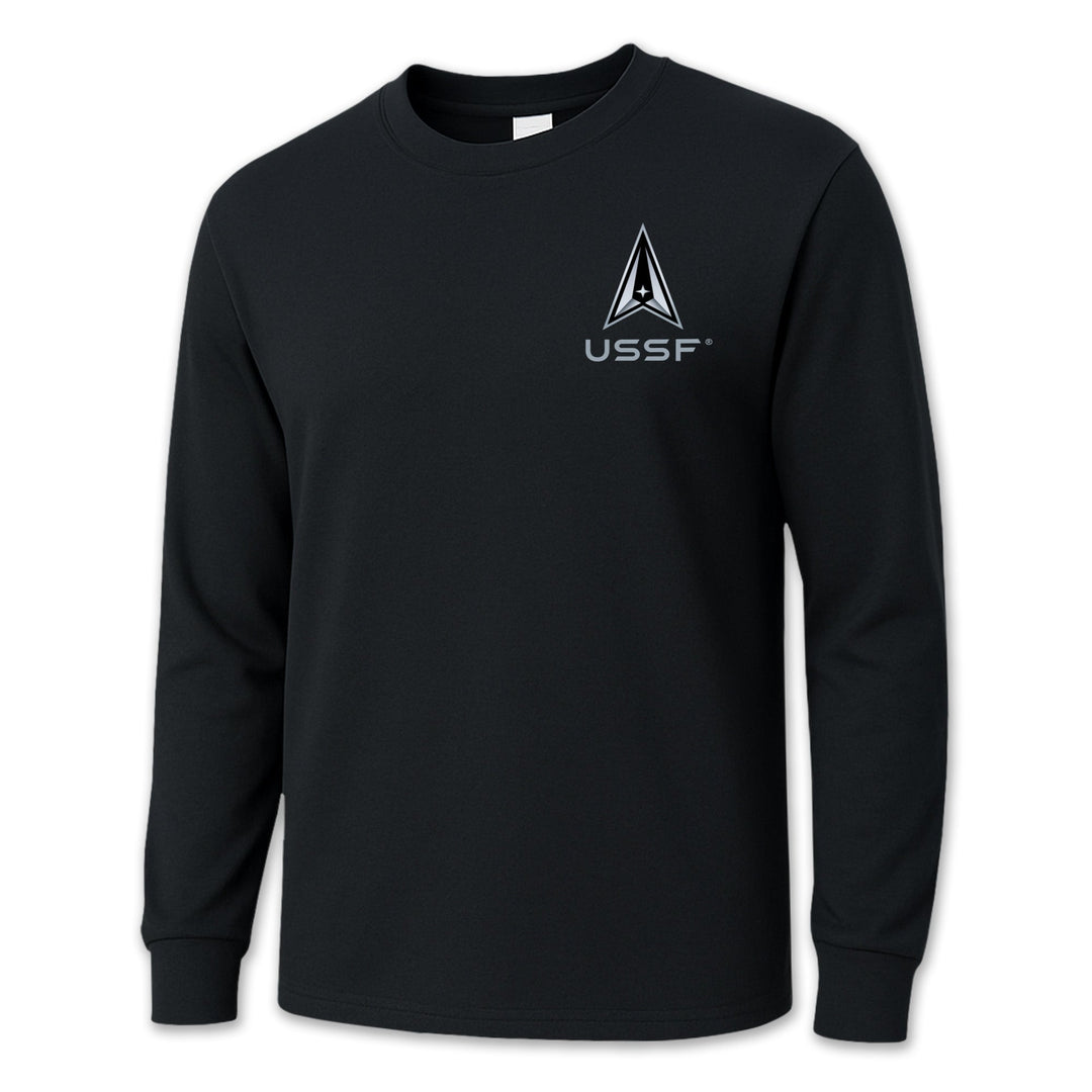 Space Force Mens Left Chest Long Sleeve T-Shirt