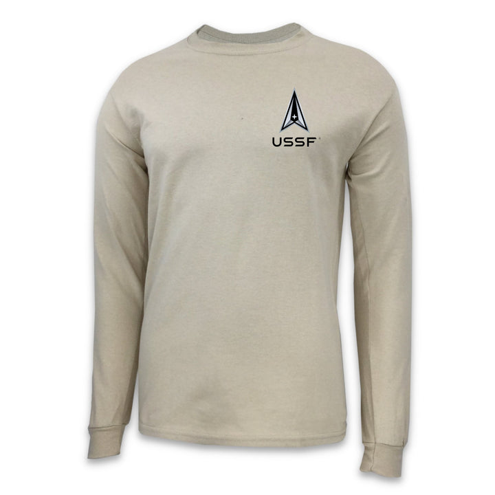 Pick Your Design Space Force Long Sleeve T-Shirt (Tan)