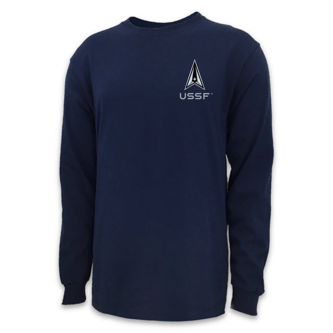 Pick Your Design Space Force Long Sleeve T-Shirt (Navy)
