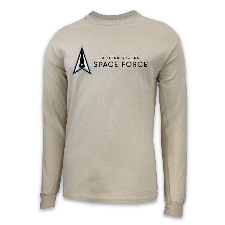 Pick Your Design Space Force Long Sleeve T-Shirt (Tan)
