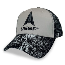 Load image into Gallery viewer, Space Force Logo Two Tone Flag Hat (Grey/Star)