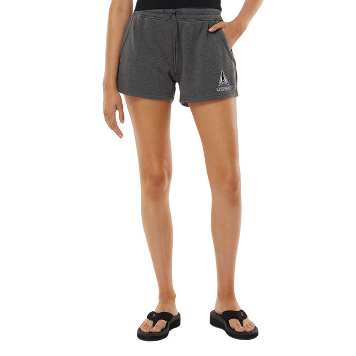Space Force Delta Ladies Fleece Shorts (4 colors available)