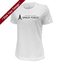 Load image into Gallery viewer, Pick Your Design Space Force Ladies T-Shirt