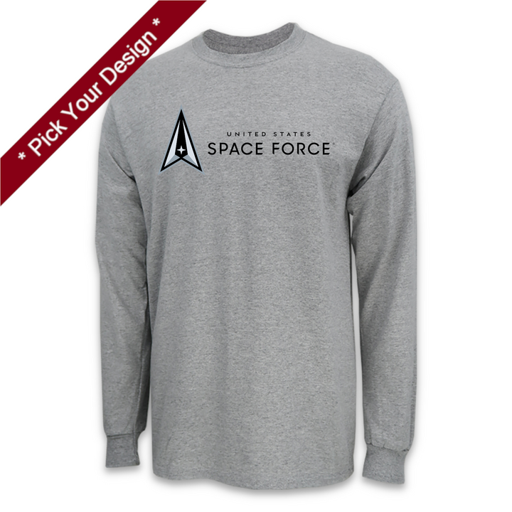 Pick Your Design Space Force Long Sleeve T-Shirt