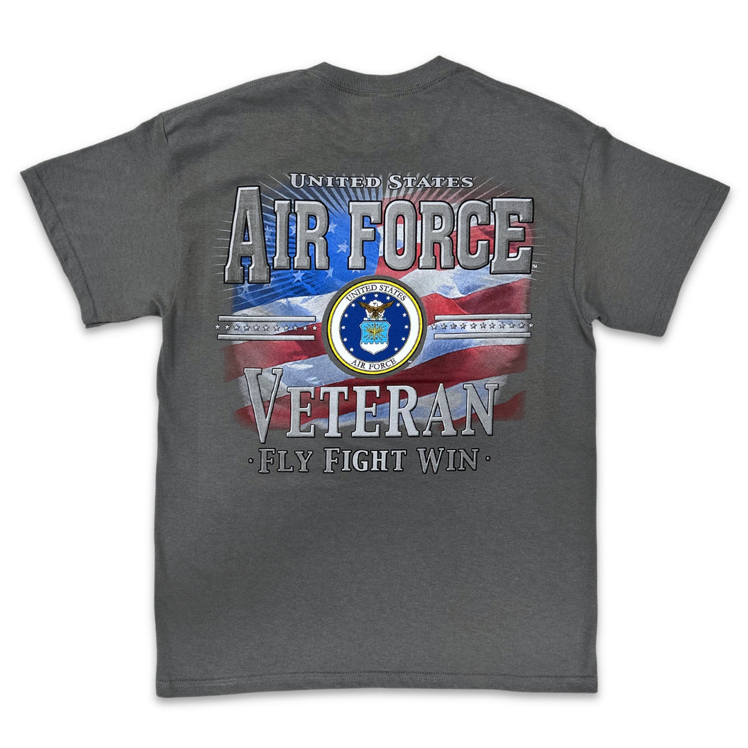 Air Force Veteran Star Band T-Shirt (Charcoal)