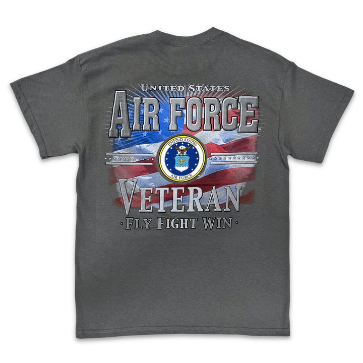 Air Force Veteran Star Band T-Shirt (Charcoal)