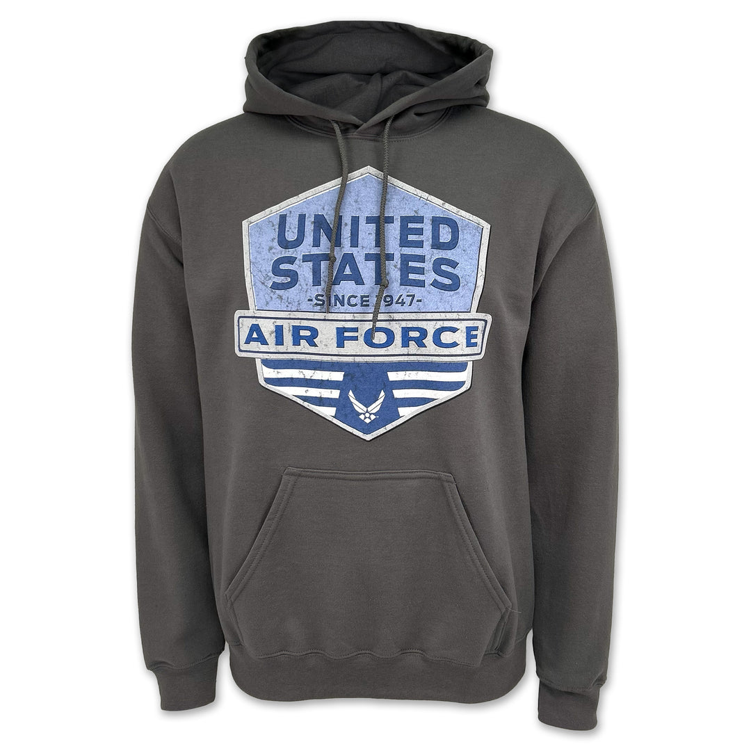 Air Force Distressed Hexagon Shield Hood (Charcoal)