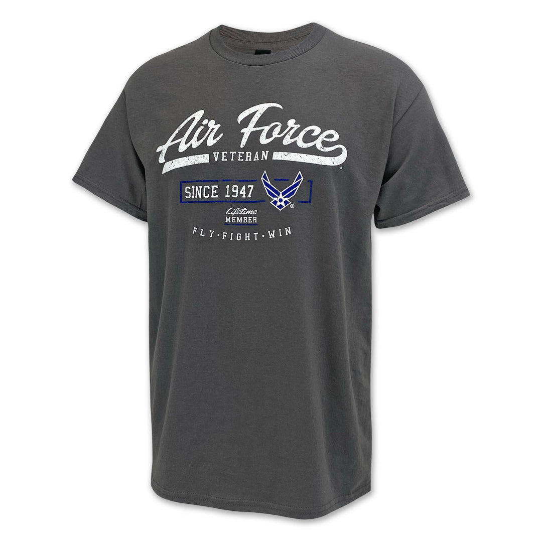 Air Force Veteran Lifetime Member T-Shirt (Charcoal)