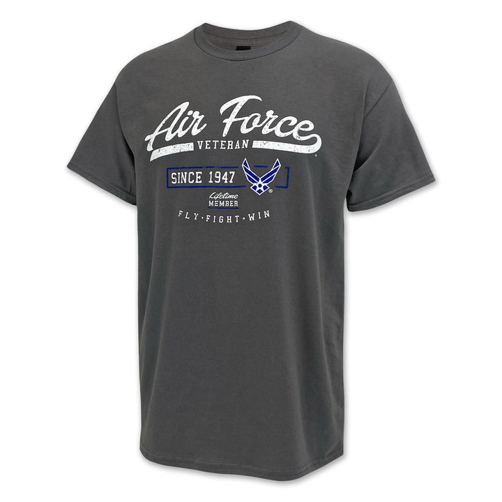 Air Force Veteran Lifetime Member T-Shirt (Charcoal)