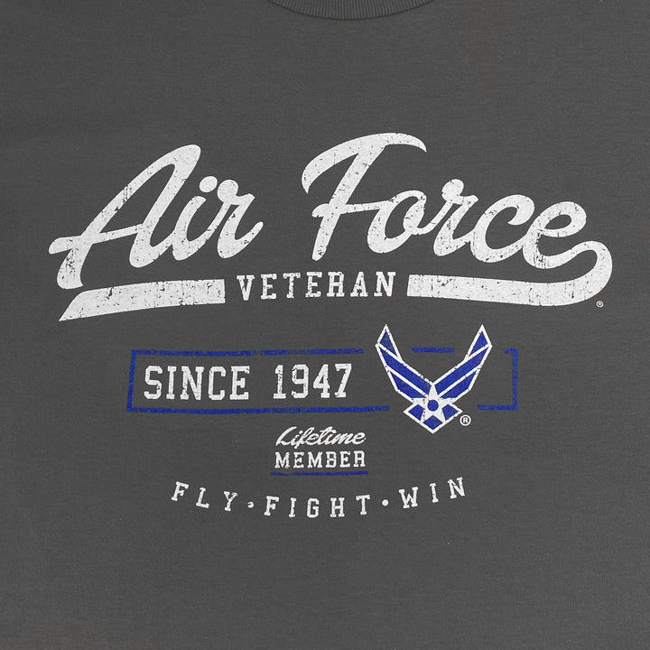 Air Force Veteran Lifetime Member T-Shirt (Charcoal)