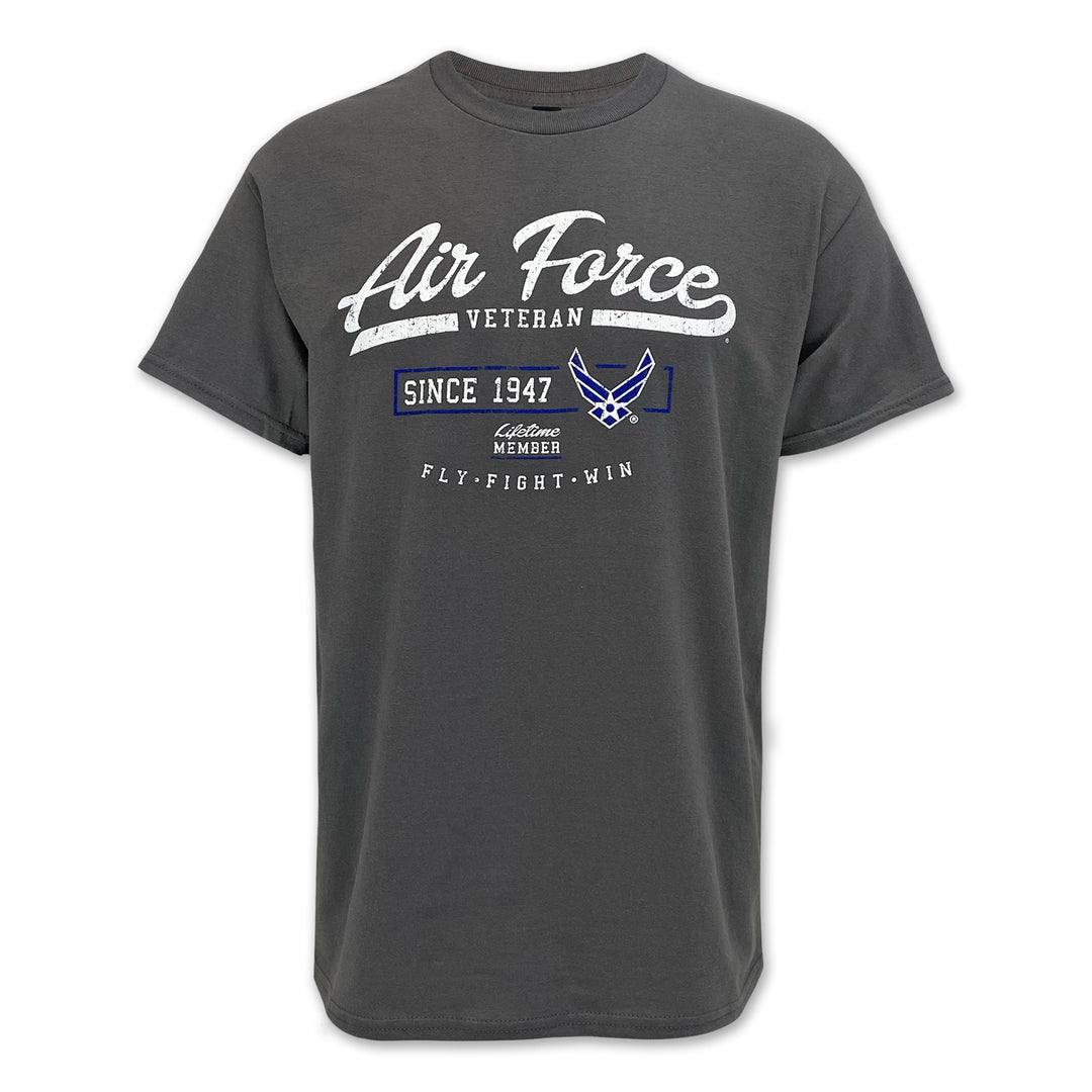 Air Force Veteran Lifetime Member T-Shirt (Charcoal)