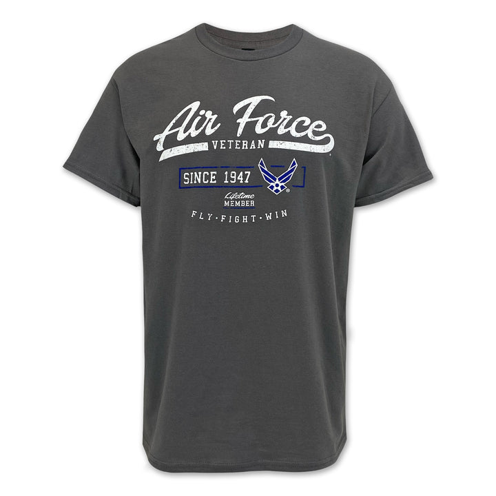 Air Force Veteran Lifetime Member T-Shirt (Charcoal)