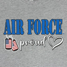 Load image into Gallery viewer, Air Force Proud Ladies Dog Tag T-Shirt (Grey)