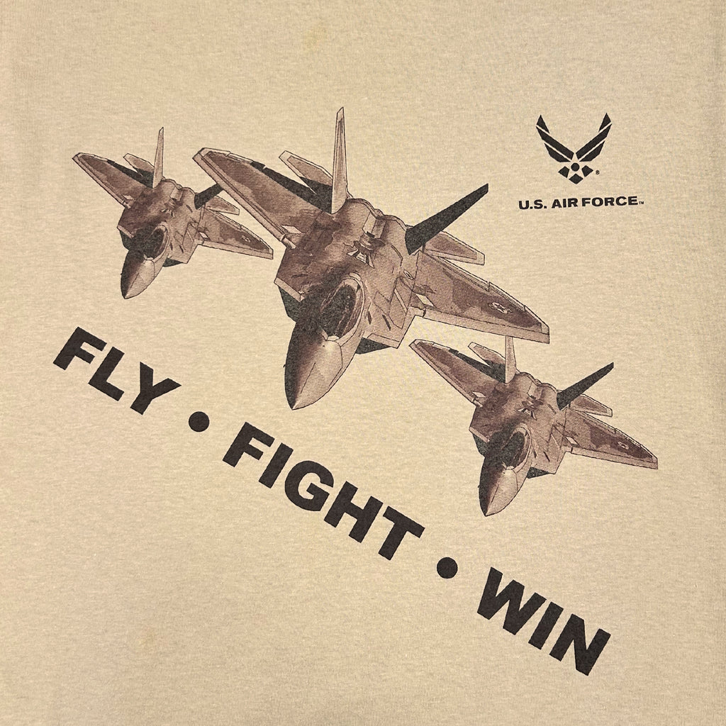 Air Force Squad Fly Fight Win T-Shirt (Tan)