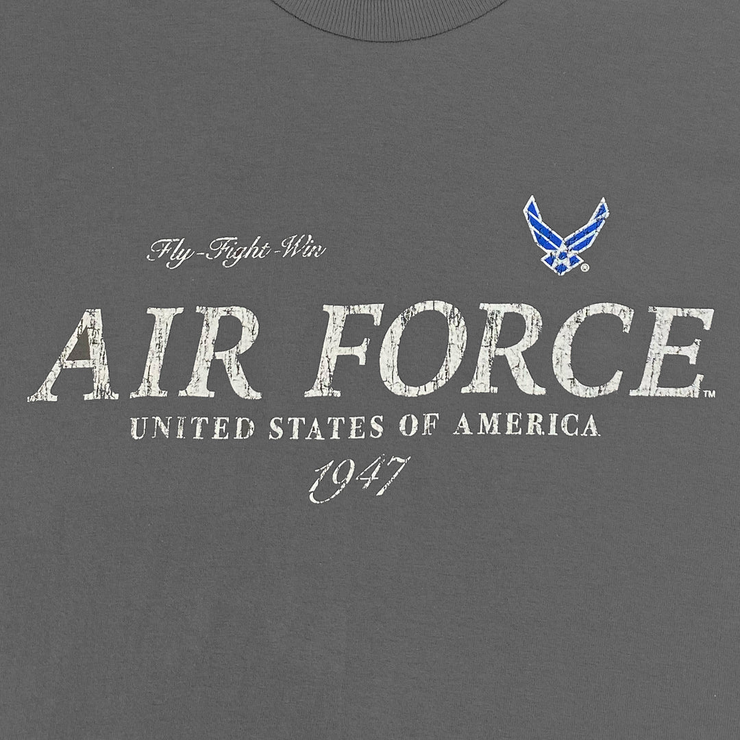 U.S. Air Force Distressed Print Top Icon T-Shirt (Charcoal)