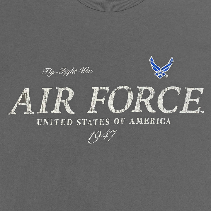 U.S. Air Force Distressed Print Top Icon T-Shirt (Charcoal)
