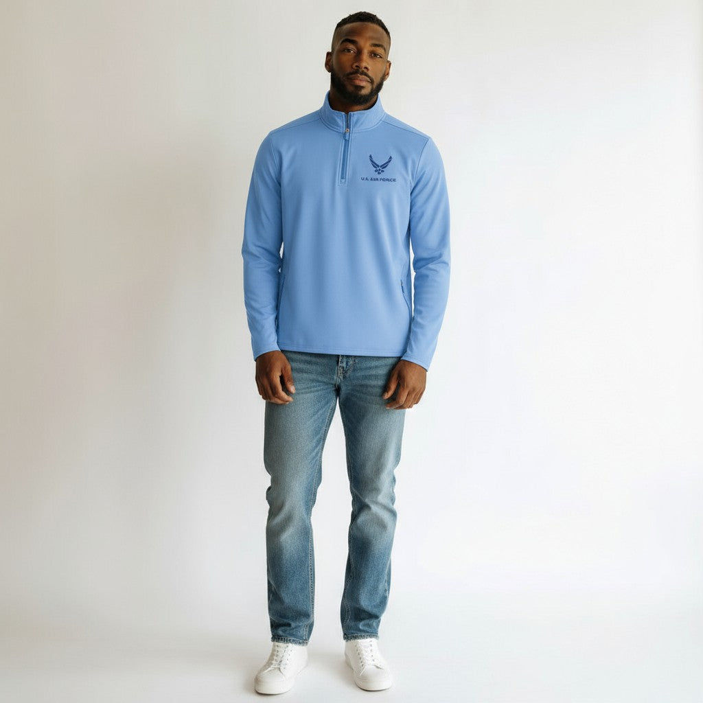 U.S. Air Force Men's Perilous 1/4 Zip Pullover (Columbia Blue)*