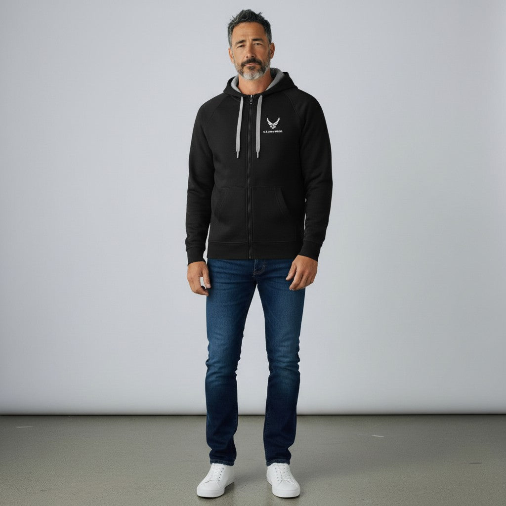 U.S. Air Force Men's Victory Full Zip Hood Tall (Black)*