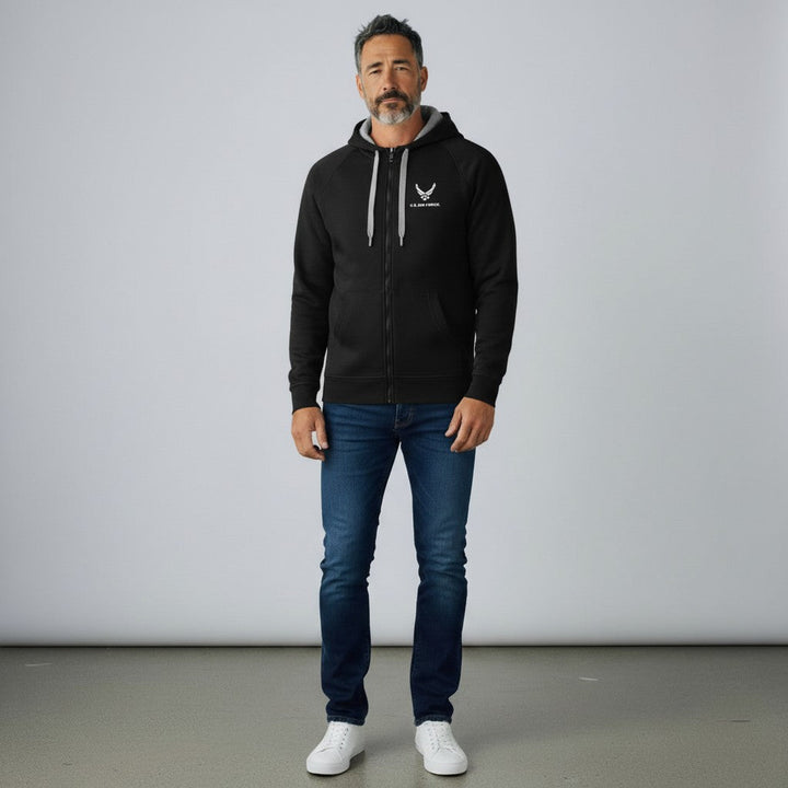 U.S. Air Force Men's Victory Full Zip Hood Tall (Black)*